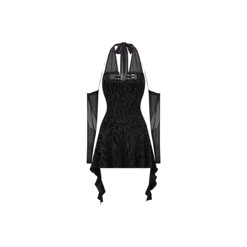 Girly Fancy Club Без рукавов Платье Женское Черное