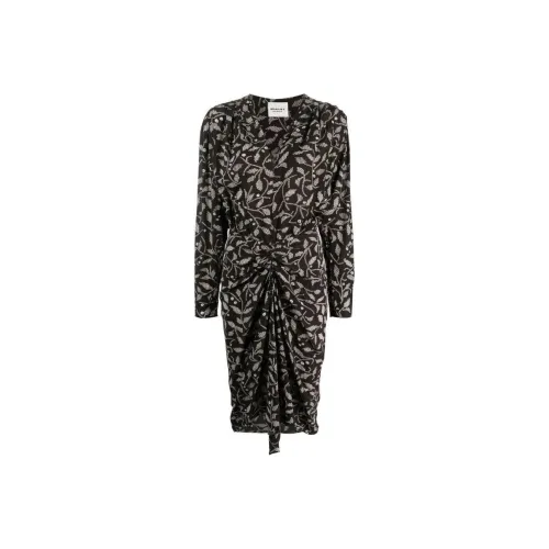 ISABEL MARANT ETOILE Черное Женское Длинное Платье с Рукавами