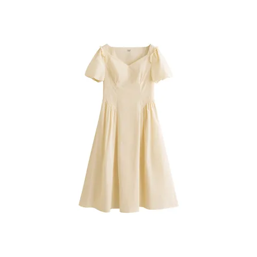 Inman Короткий рукав Платье Женское Ancient Абрикос