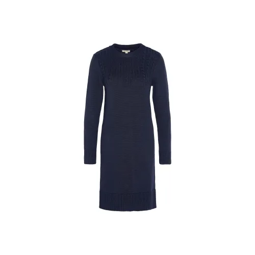 BARBOUR Длинное платье с длинными рукавами женское морской синий