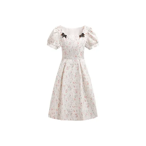 MOPB Короткий рукав Платье Женское Многоцветное