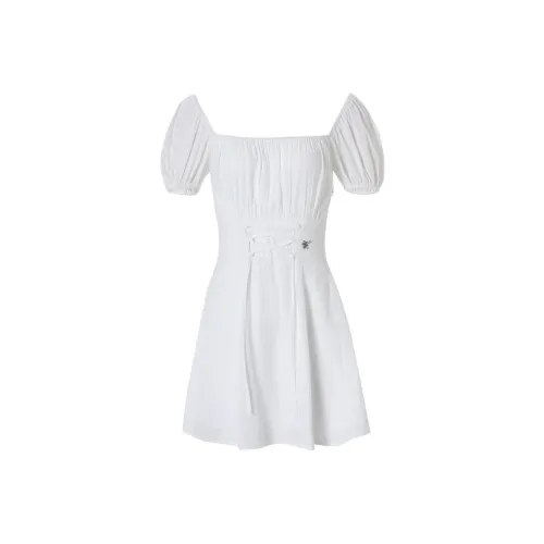 NOT YOUR ROSE SS25 Lynn Платье Белый укороченный с рукавами Платье Женское Белый Белый