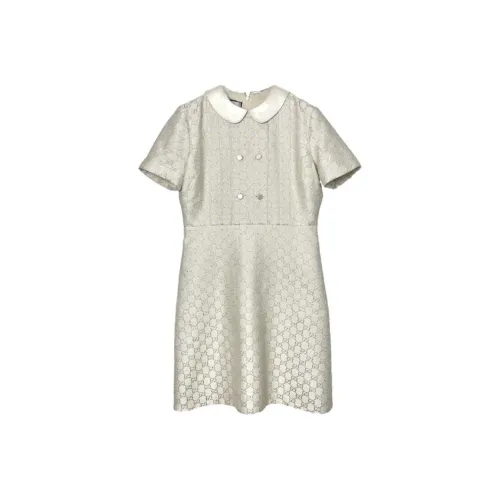 GUCCI Короткий рукав платье женский белый