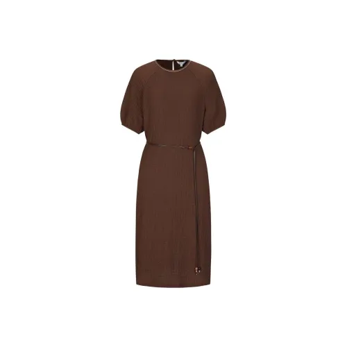 JZ. ANNAKRO Короткий рукав Платье Женское Коричневое