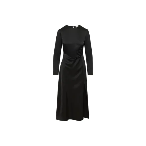 ARITZIA WILFRED Melita Satin Dress Long Sleeved Dress Women's BLACK Black
