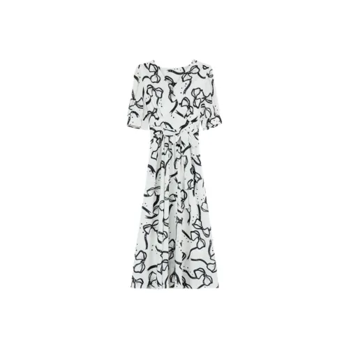 PLANE DRIFT Короткий рукав Платье Женское Бежевый Абрикос