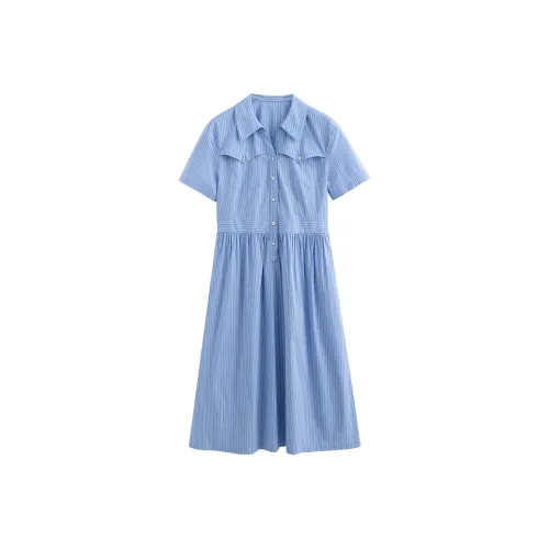 Initial Language Короткий рукав Платье Женское