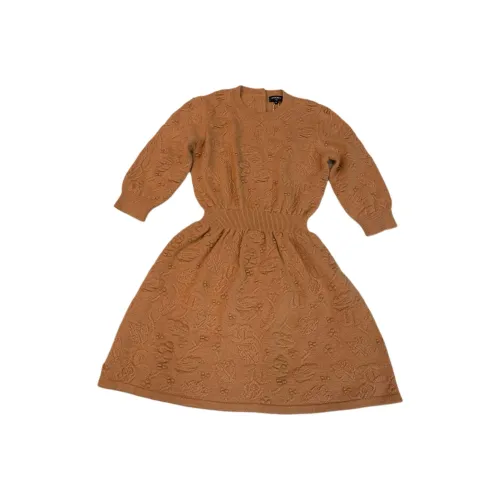 CHANEL 21A Короткий рукав Платье Женское Оранжевое