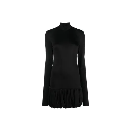 MOSCHINO Длинное платье с длинными рукавами женское черное