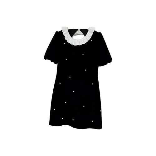 PLAY BUSH Короткий рукав Платье Женское Черное