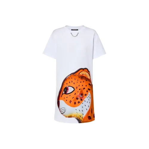 LOUIS VUITTON FW24 Короткое платье с короткими рукавами женское оранжевое