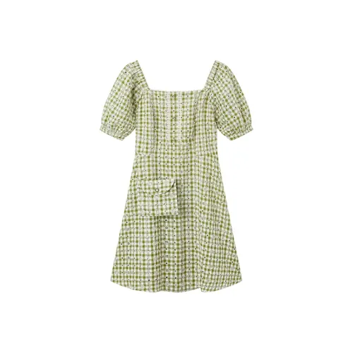 Pit Короткий рукав Платье Женское Светло-зеленый