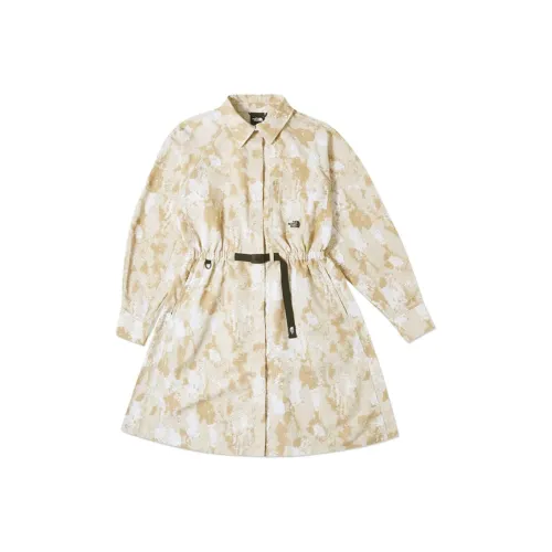 THE NORTH FACE Длинное платье с длинными рукавами женское цвет гравийно-песочный