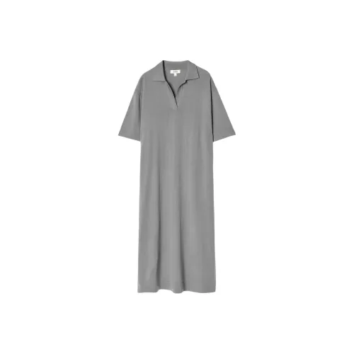 COS Короткий рукав платье женское серое