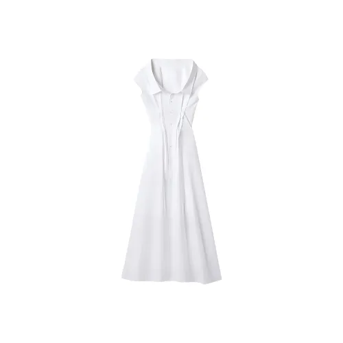 GAP Оптический белый Женские Платья без рукавов