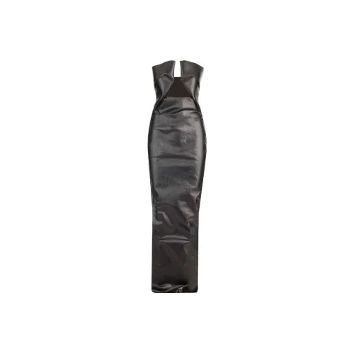 RICK OWENS Черное женское платье без рукавов