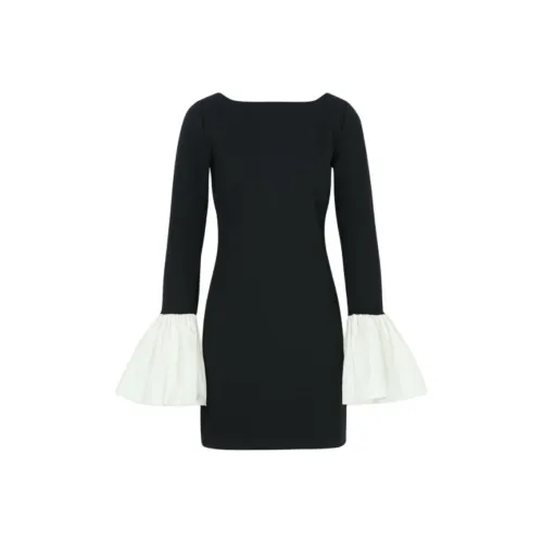 Staud SS24 Длинное платье с длинным рукавом женское черное