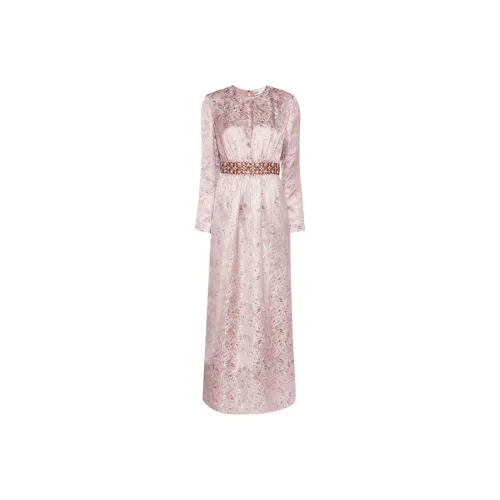 TORY BURCH Длинное платье с длинными рукавами женское светло-розовое