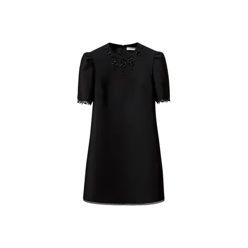 NancyCavally Короткий рукав Платье Женское Черное