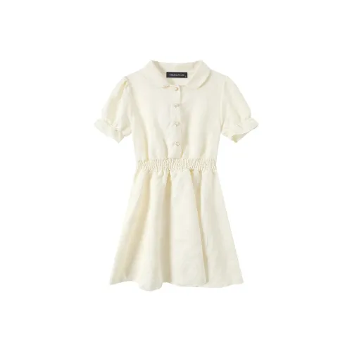 EIDOLON GRAIN Короткий рукав Платье Женское Абрикос