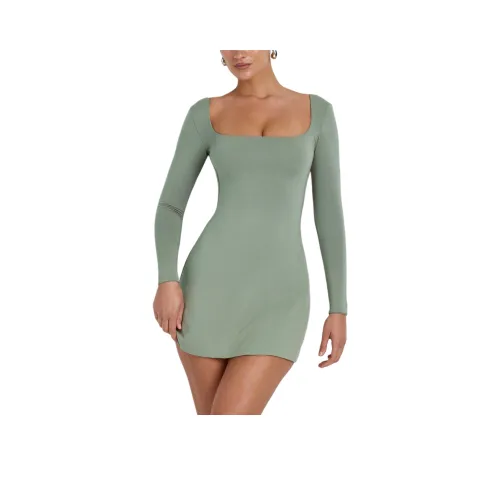 OH POLLY HOPE Длинное платье с длинными рукавами женское шалфейно-зеленый шалфейно-зеленый