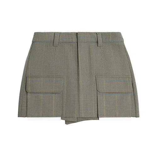 CALLED BACK Повседневные шорты Женские Светло-коричневый Клетка
