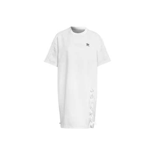 Adidas Originals Короткий рукав Платье Женское Белое