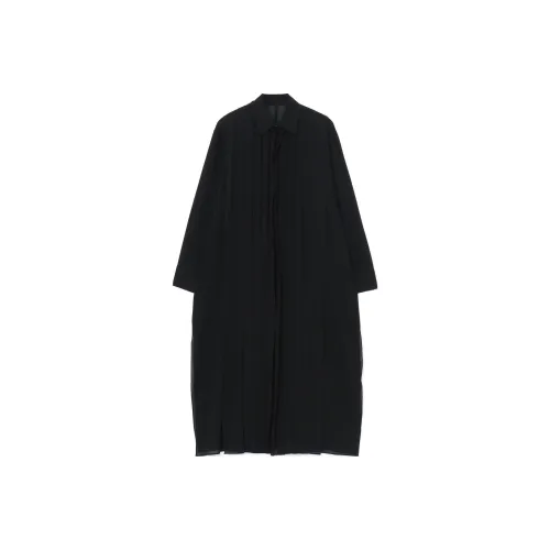 Yohji Yamamoto Черные Женские Длинные Платья с Длинными Рукавами