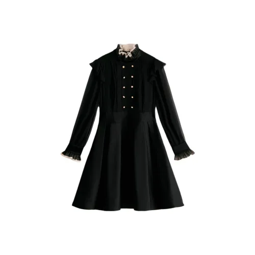 OBBLIGATO Длинное платье с длинными рукавами женское черное