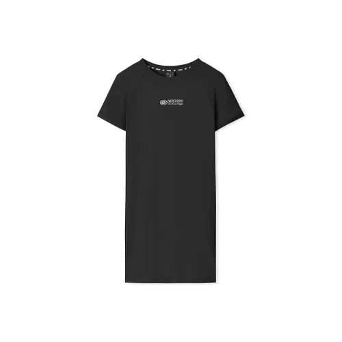 Skechers Sports Life Collection Короткий рукав Платье Женское Угольно-черное