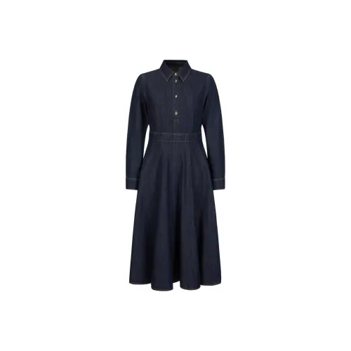 JZ. ANNAKRO Длинное платье с длинными рукавами женское темно-синий