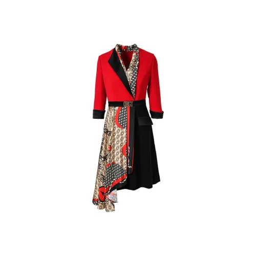 OBBLIGATO Red Женские Длинные Рукава Платья