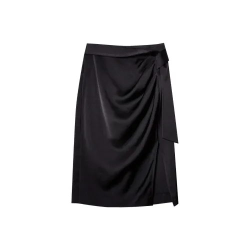 C+IMPRESS Обсидиановый черный Женские Повседневные длинные юбки