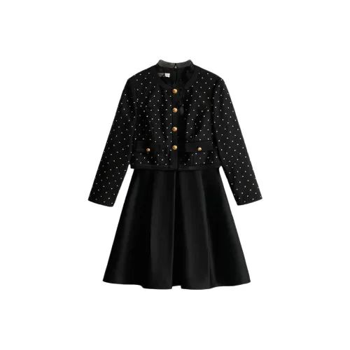 OBBLIGATO Длинное платье с длинными рукавами женское черное