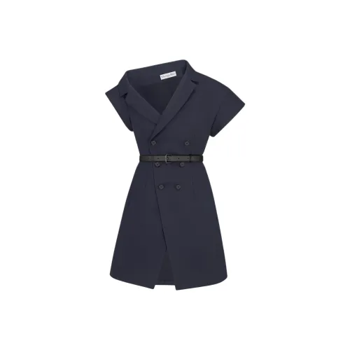 DIOR Короткий рукав Платье Женское Морской синий