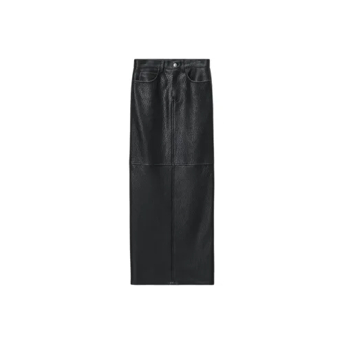 Alexander Wang FW24 Кожа Длинная Юбка Женская Черная