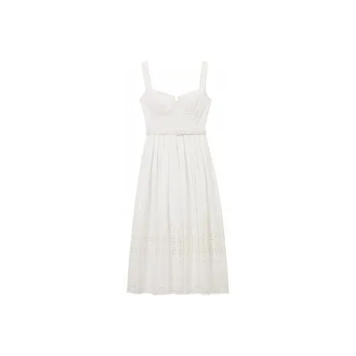 Self Portrait Без рукавов Платье Женское Чисто Белое