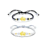 Браслет-шнурок из золотистого материала, благоприятный, с животными (1 пара)