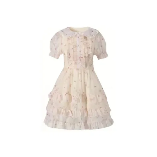 Lookinto Короткий рукав Платье Женское Цвет на изображении