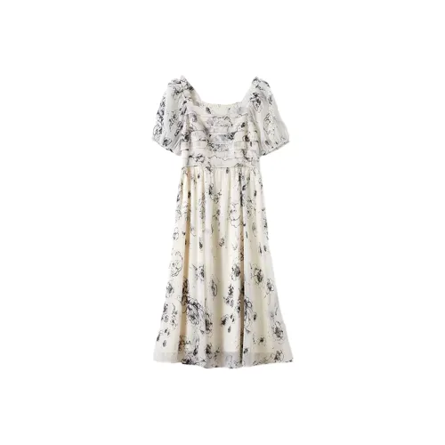 Pumpkin Valley Чернила Внутренний двор Аромат Женские Короткие Платья с Рукавами