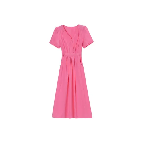 Ning Cai Yuer Короткий рукав Платье Женское Розовое