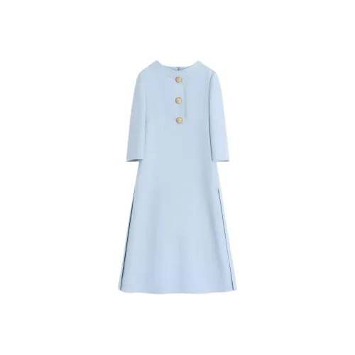 Valentino Короткий рукав Платье Женское Синее