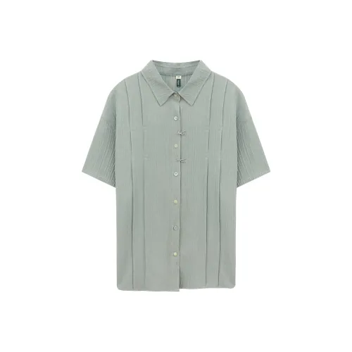 HOT HORSE Скрытая текстура Синяя Женская рубашка