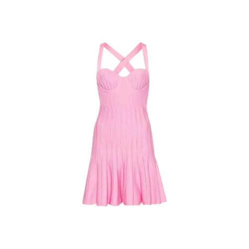 Roberto Cavalli SS24 Slip Платье Женское Розовый бабл-гам