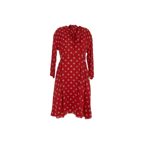 KENZO Red Женские Длинные Платья с Рукавами