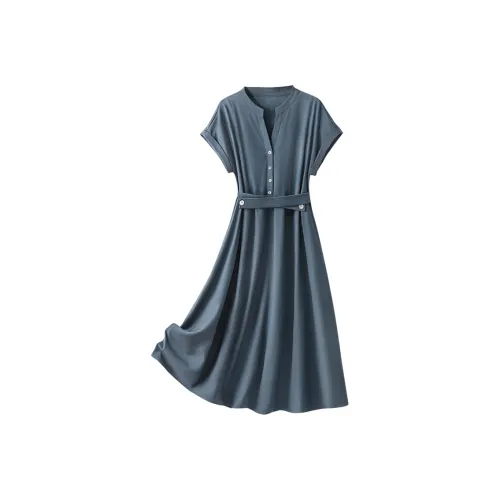 Cypress House Короткий рукав Платье Женское Темно-синий