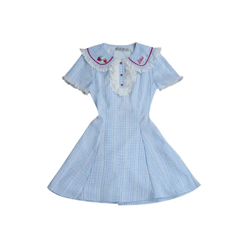 LALAJK Короткое платье с короткими рукавами женское