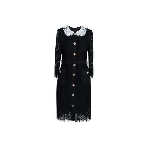 ROEYSHOUSE Длинное платье с длинными рукавами женское черное