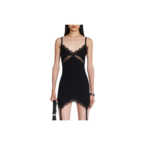 DION LEE SS24 Lace Rib Cami Dress Slip Dress Women's Black