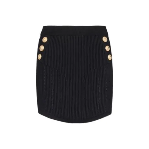 BALMAIN Черные Женские Повседневные Короткие Юбки